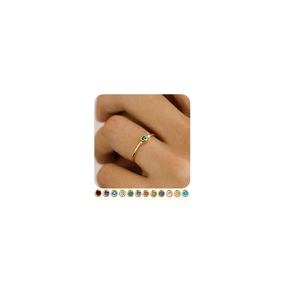 LuxeGem 14K Gold Birthstone Rings for Women