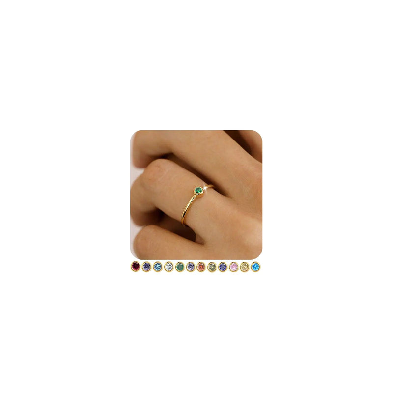 LuxeGem 14K Gold Birthstone Rings for Women