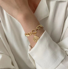 Sterling Silver Geometric Love Bracelet