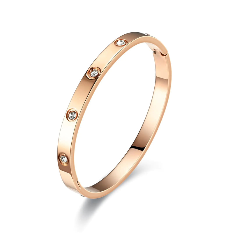 Elegance 18K Gold-Plated CZ Bangle