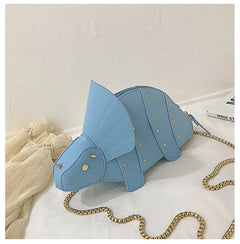 Chic Mini Triceratops Crossbody Handbag for Girls