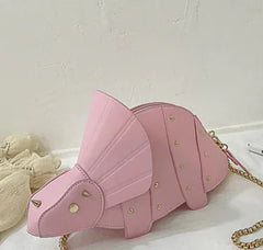 Chic Mini Triceratops Crossbody Handbag for Girls