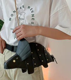 Chic Mini Triceratops Crossbody Handbag for Girls