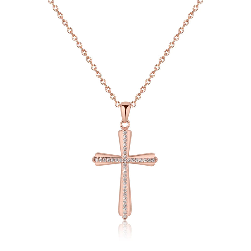 GAVU Elegant Rose Gold Cross Pendant