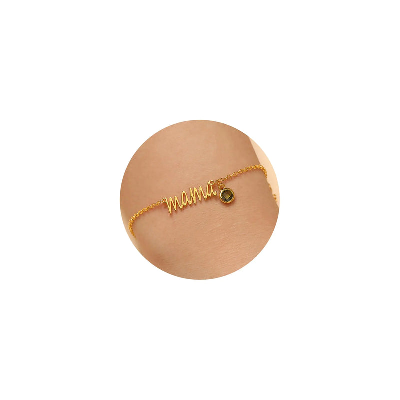 Mama Gold Peridot Bracelet – JSJOY August Birthstone Gift