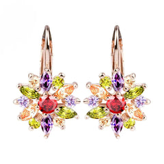 Elegant CZ Snowflake Dangle Earrings
