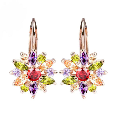 Elegant CZ Snowflake Dangle Earrings