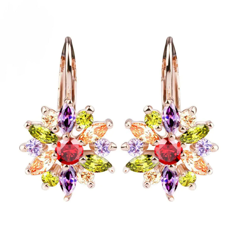 Elegant CZ Snowflake Dangle Earrings